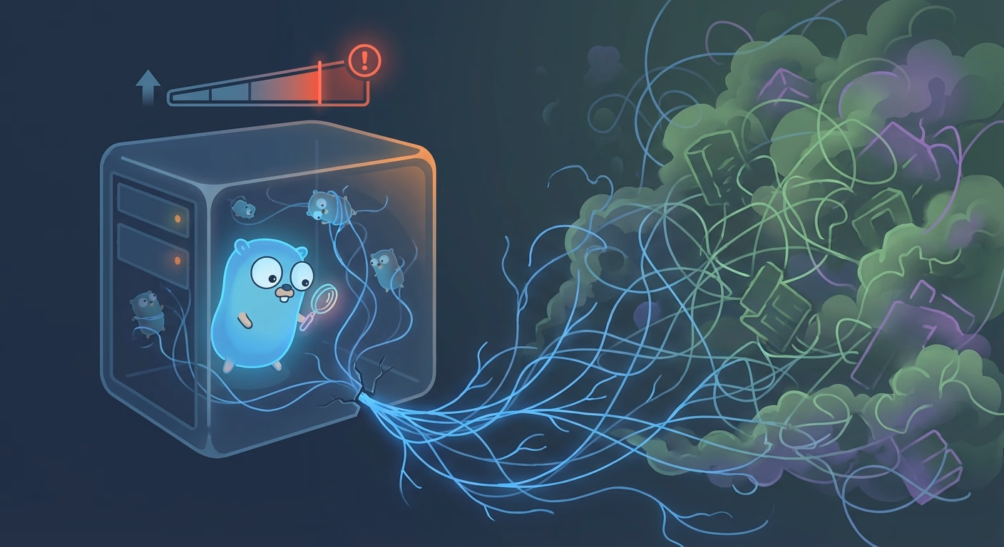 Goroutine Leak 디버깅 화면