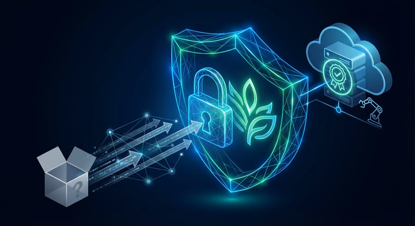 자물쇠 아이콘과 디지털 보안 방패가 서버를 보호하는 이미지